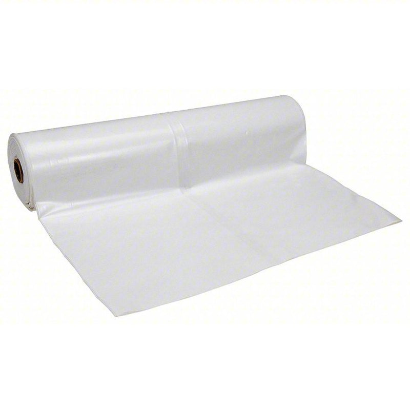 Polar Plastics W204 Construction Film Std Duty, 4 mil Thick, 20 ft Wd, 100 ft Lg, White, Polyethylene