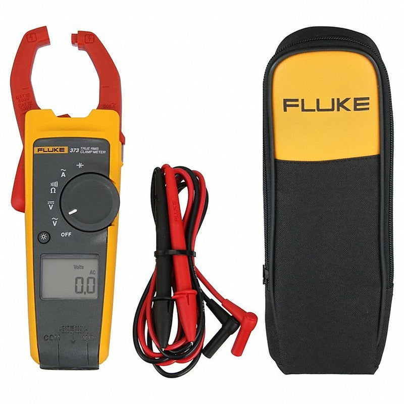 FLUKE-373 Clamp Meter, Backlit LCD, 600 A, 1.3 in (33 mm) Jaw Capacity