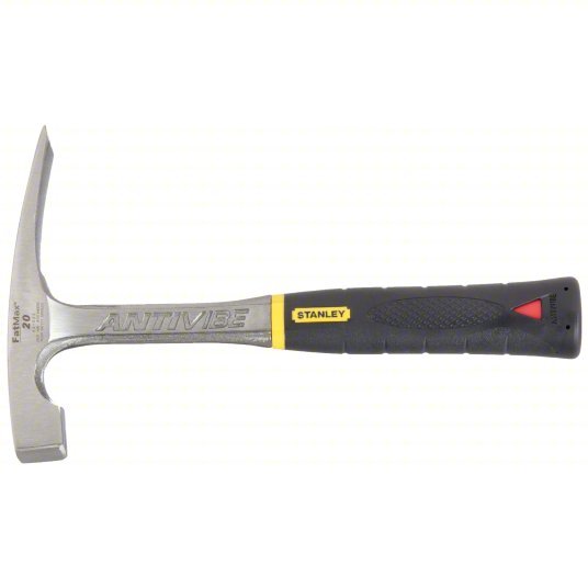 Stanley 54-022 Bricklayer Hammer 11 in Overall Lg, Steel Handle, Perpendicular, 1 in Face Dia, 4 5/8 in Blade Lg