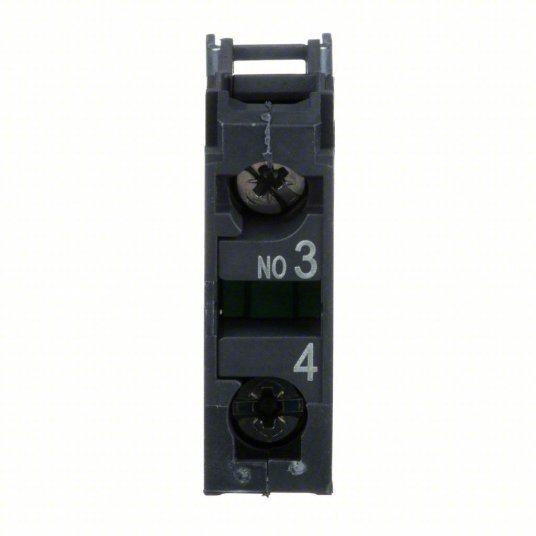Schneider ZBE101 Contact Block 22 mm Size, Operator, 1NO, 10A @ 600V AC, Momentary, Black/Green
