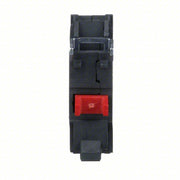 Schneider ZBE102 Contact Block 22 mm Size, Operator, 1NC, 10A @ 600V AC, Momentary, Black/Red