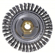 Weiler 94043 Wire Wheel Brush 4 1/2 in Brush Dia., 5/8"-11 Arbor Hole, 0.02 in Wire Dia., Carbon Steel