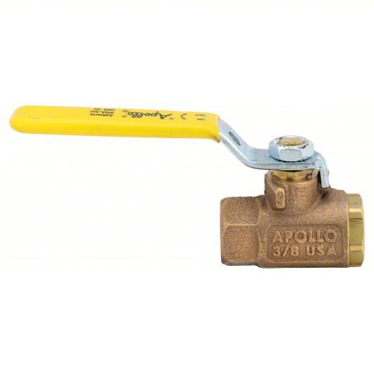 Apollo 7010201 Manual Two-Way Ball Valve 3/8 in, Bronze, Straight, FNPT x FNPT, 600 psi Max. Pressure (CWP)