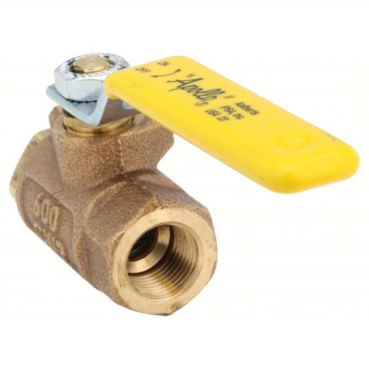 Apollo 7010201 Manual Two-Way Ball Valve 3/8 in, Bronze, Straight, FNPT x FNPT, 600 psi Max. Pressure (CWP)