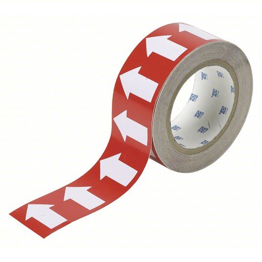 Brady 91422 Pipe Marking Tape Red, White, 2 in Wd, 90 ft Roll Lg
