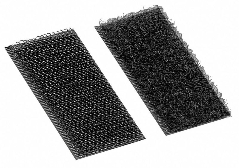 3M SJ3571/SJ3572 Hook-and-Loop Strips, 1 in x 2 in, Black, PK100