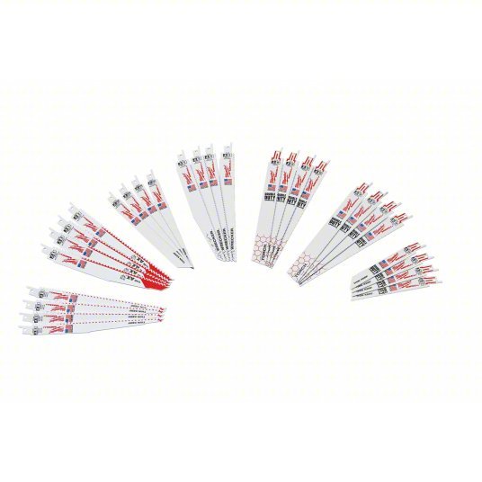 Milwaukee 49-22-1132 Reciprocating Saw Blade Set 14, 24, 8/12, 10, 18, 5, 5, 7/11 TPI