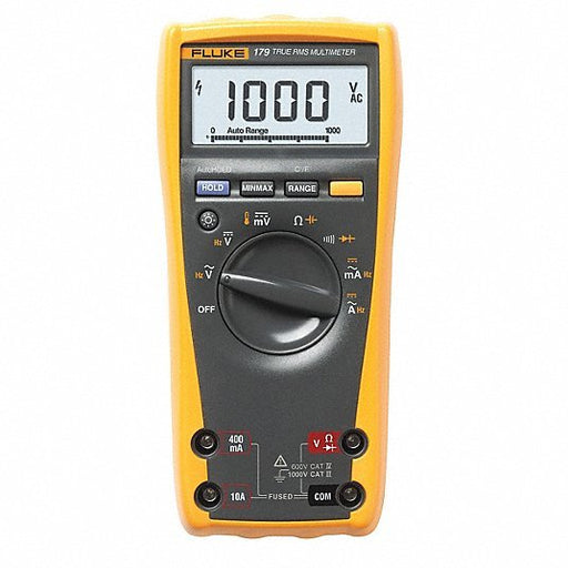 Fluke FLK-179/CWG Digital Multimeter, 1,000 Max. AC Volts, 1,000 Max. DC Volts, 10 Max. AC Amps, 10 Max. DC Amps