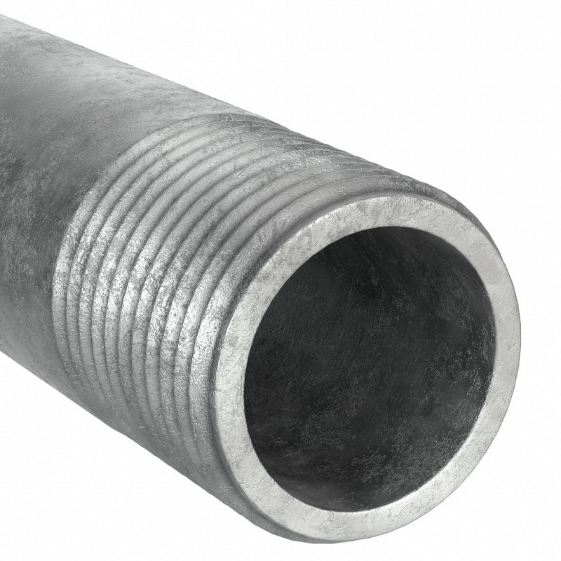 Approved Vendor 567-720 Pipe, 1 1/2 in Nominal Pipe Size, 6 ft Lg, Schedule 40, Galvanized Steel, Threaded on Both Ends