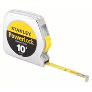 Stanley 33-115 10 ft Diameter Tape Measure Inch, Loop Tip, Plastic, Narrow Blade, Silver, Steel, Yellow
