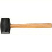 Stanley 57-522 Rubber Mallet Wood Handle, 18 oz Head Wt, 2 3/8 in Dia, 4 in Head Lg, 14 in Overall Lg, Black