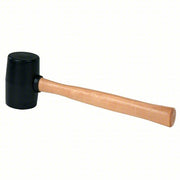 Stanley 57-522 Rubber Mallet Wood Handle, 18 oz Head Wt, 2 3/8 in Dia, 4 in Head Lg, 14 in Overall Lg, Black