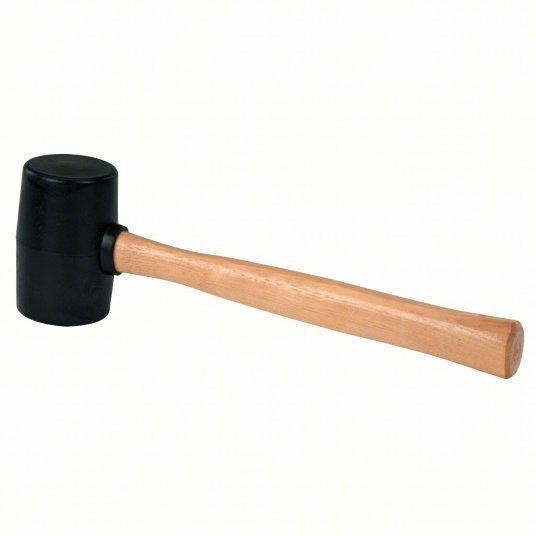 Stanley 57-522 Rubber Mallet Wood Handle, 18 oz Head Wt, 2 3/8 in Dia, 4 in Head Lg, 14 in Overall Lg, Black