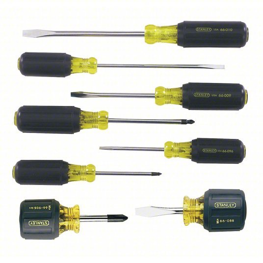 Stanley 66-708 Screwdriver Set, Assorted, Number of Pieces 8