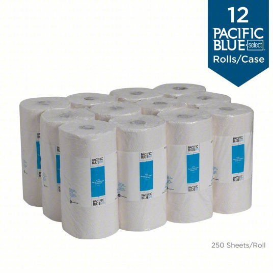 Georgia-Pacific 27700 Blue Select Perforated Roll Paper Towels 230 ft, White, 12 PK