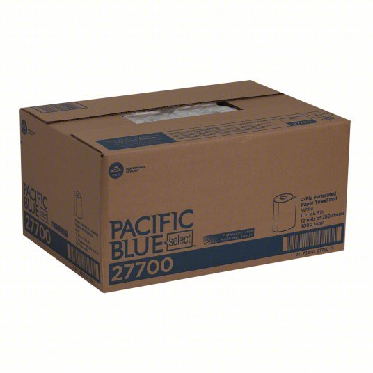 Georgia-Pacific 27700 Blue Select Perforated Roll Paper Towels 230 ft, White, 12 PK