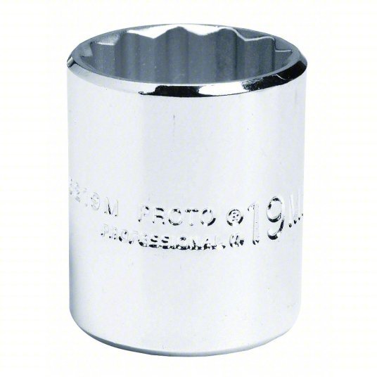 Proto J5216M Socket 3/8 in Drive Size, 16 mm Socket Size, 12-Point, Std, Chrome