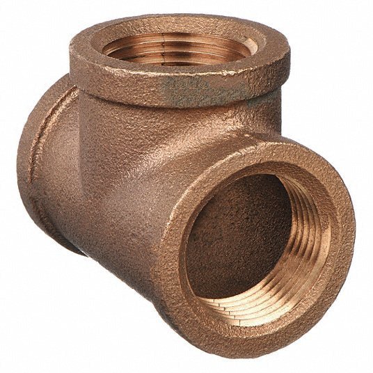 Redwood RW6RDA1 Tee Red Brass, 1 in x 1 in x 1 in Fitting Pipe Size, Female NPT x Female NPT x Female NPT