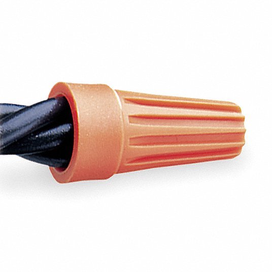 Buchanan WT3-1 Twist-On Wire Connectors Orange, 16 AWG – 14 AWG Wire Sizes, 600 V