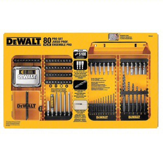 DeWalt DWAMF1280 Screwdriver Bit Set, 1/4 in Hex Shank Size, S2 Steel, 80 No. of Pieces