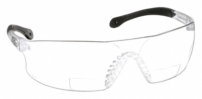 Radians RSB-115 Reader Safety Glasses, Clear Lens, Wraparound, +1.50 Diopter, Scratch-Resistant, Rad-Sequel RSx