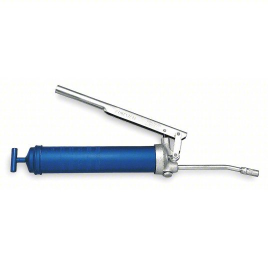 Lincoln 1142 Grease Gun Lever-Grip Handle, Cartridge Load, Rigid Nozzle, Variable Stroke, Blue, 14 oz