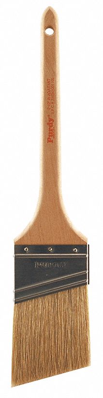 Purdy 144024425 White Bristle Adjutant Angle Sash Paint Brush, 2-1/2 in, China Hair, Soft Bristle, Hardwood Rattail Handle, Stainless Steel Ferrule