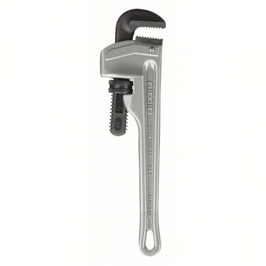 Ridgid 47057 Pipe Wrench Aluminum, 2 in Jaw Capacity, Serrated, 12 in Overall Lg, I-Beam