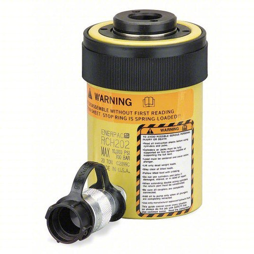 Enerpac RCH202 General Purpose Hydraulic Ram 20 ton Nominal Capacity, 2 in Nominal Stroke Lg, 1.06 in, RCH