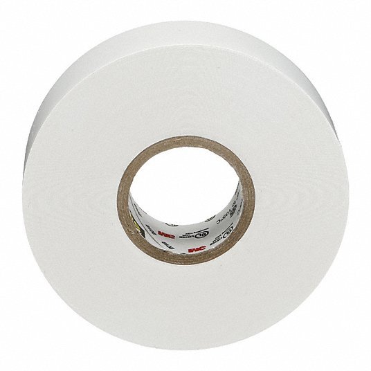 3M 10828 Electrical Tape: 3/4 in Wd, 22 yd Lg, 7 mil Thick, Vinyl, Rubber, 600 V Volt Rating, 35 White - Redwood.RW2A228