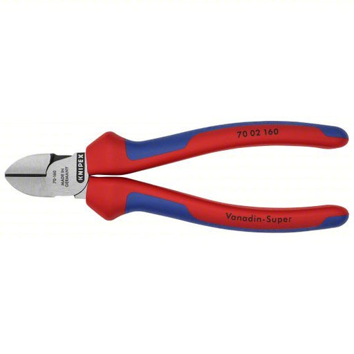Knipex 70 02 160 Diagonal Cutting Plier Std, Straight, Narrow, 3/4 in Jaw Lg, 7/8 in Jaw Wd, 6 1/4 in Overall Lg, 70