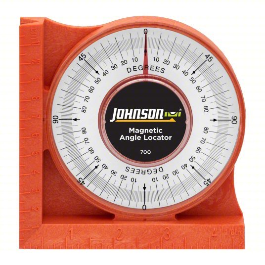 Johnson 700 Angle Finder 4 Quadrants, Magnetic, Inches, Acrylic, 5.88 in Lens Dia, 0°to 90°