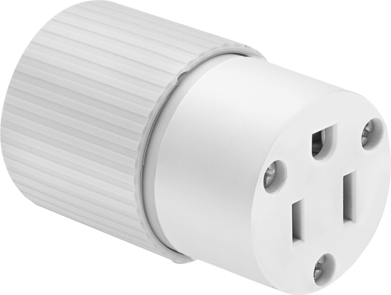 McMaster 70145K31 Corrosion-Resistant Straight-Blade Connector, Grounded 3-Slot Female Socket, NEMA 5-15, 15A 125V