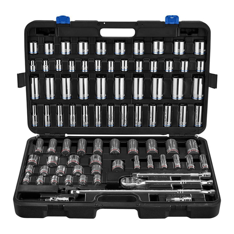 Quinn 70253 1/2 in. Drive, SAE and Metric Master Socket Set, 83-Piece