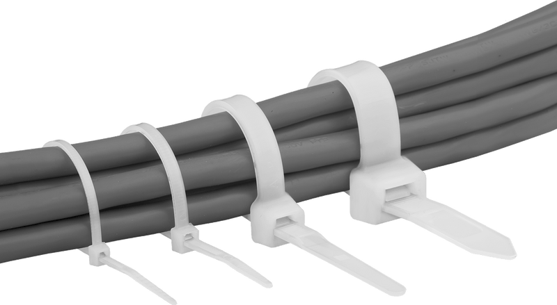 McMaster 7130K55 Nylon Plastic Cable Tie, Standard, 11" Long, 3" Max Bundle Diameter, Black, UV Resistant, Pack of 100
