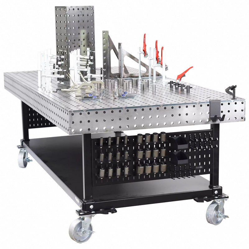 Flextur 71500006 Welding Table, 35 in H x 48 in D x 96 in W, 4,000 lb Capacity, Mobile, Includes Tooling Kit