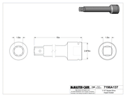 McMaster 7196A137 1-1/2" Square Drive Impact Socket, Extension, 15" Long