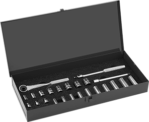 McMaster 7259A31 Socket Set 6-Point, 3/8" Square Drive, 27 Pieces