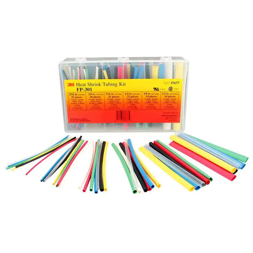 3M 7000031588 133 Piece, Black, Blue, Clear, Green, Red, White and Yellow, Heat Shrink Electrical Tubing Kit - Redwood.KV73125601