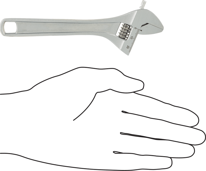 McMaster 7430A32 Chrome-Plated Steel Adjustable Wrench, Plain Grip, 6" Overall Length, 15/16" Maximum Jaw Capacity