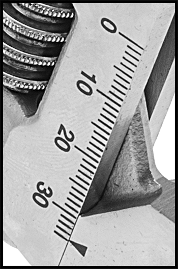 McMaster 7430A34 Adjustable Wrench with Measuring Scale 10" Overall Length, 1-3/8" Maximum Jaw Capacity, Chrome-Plated