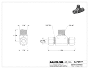 McMaster 7473T77 Inline Tee Adapter for 3/8" Tube OD x 3/8 NPT Male