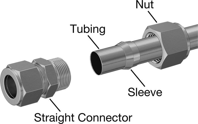 McMaster 7473T74 Inline Tee Adapter for 1/4" Tube OD x 1/4 NPT Male