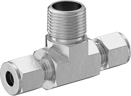McMaster 7473T203 Inline Tee Adapter for 1/4" Tube OD x 3/8 NPT Male