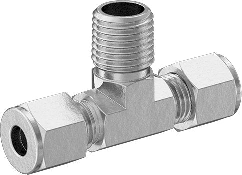 McMaster 7473T74 Inline Tee Adapter for 1/4" Tube OD x 1/4 NPT Male