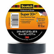 3M 57163 Electrical Tape 3/4 in Wd, 22 yd Lg, 7 mil Thick, Polyvinyl Chloride Film, Rubber, Black