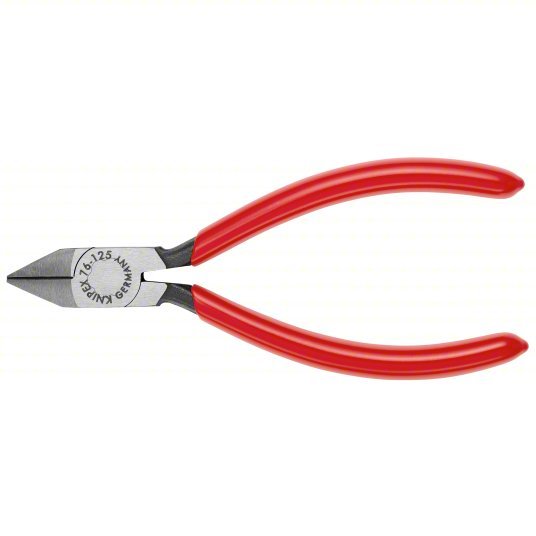 Knipex 76 81 125 Diagonal Cutting Plier Std, Straight, Oval, 7/8 in Jaw Lg, 5/8 in Jaw Wd, 5 in Overall Lg, Polished
