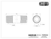 McMaster 7727K132 Thick-Wall Steel Seamless Pipe Nipple, Threaded on Both Ends, 1/4 Pipe Size, 1-1/2" Long