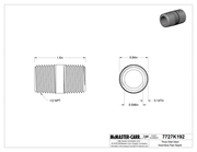 McMaster 7727K192 Thick-Wall Steel Seamless Pipe Nipple, Threaded on Both Ends, 1/2 Pipe Size, 1-1/2" Long