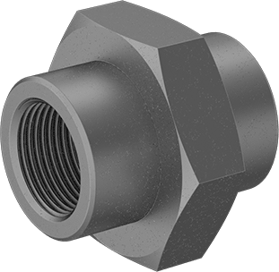 McMaster 7739K176 High-Pressure Galvanized Steel Pipe Fitting Union Straight Connector, 1 NPT Female